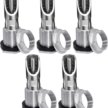 304 Stainless Steel Pig Nipple Waterer with 1/2 Female Bulkhead Fittings for Barrel Kit Feeder Automatic Water Drinker Durable Antirust (Set of 5)