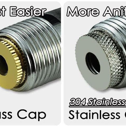 304 Stainless Steel Pig Nipple Waterer with 1/2 Female Bulkhead Fittings for Barrel Kit Feeder Automatic Water Drinker Durable Antirust (Set of 5)