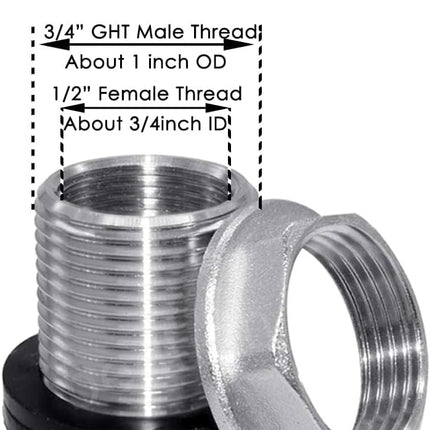304 Stainless Steel Pig Nipple Waterer with 1/2 Female Bulkhead Fittings for Barrel Kit Feeder Automatic Water Drinker Durable Antirust (Set of 5)