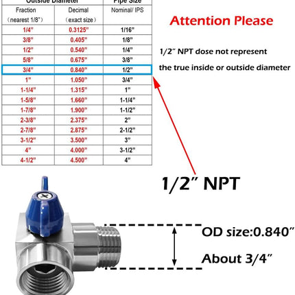 1/2” NPT Mini Ball Valve Male to Female 90 Degree Stainless steel Street Elbow Shut Off Valve