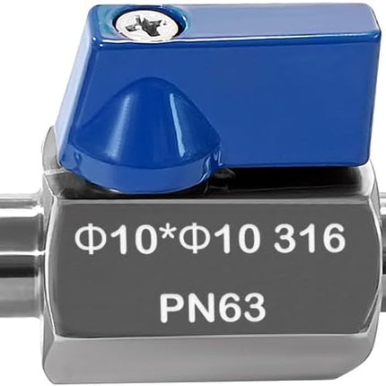 3/8" Hose ID Barb Ball Valve 316 Stainless Steel Mini Shut Off Valve for Water Gas Fuel Drip Irrigation and Aquarium