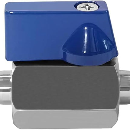 3/8" Hose ID Barb Ball Valve 316 Stainless Steel Mini Shut Off Valve for Water Gas Fuel Drip Irrigation and Aquarium