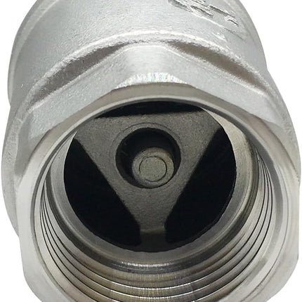 Stainless 1 NPT Threaded Check Valve Non Return One Way Horizontal Vertical Inline Water Spring Check Valve for Well, Pump, Tank, Backflow Prevention