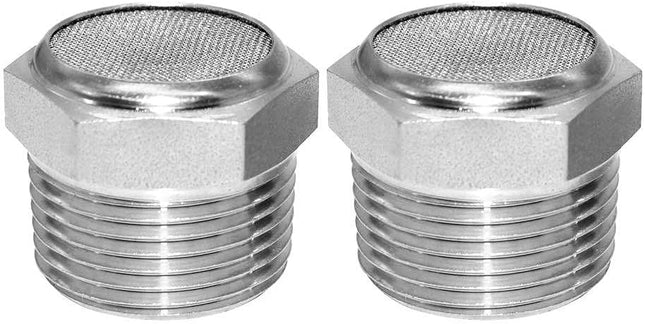 316 Stainless Steel Air Pneumatic Mufflers 1/2 NPT Male Thread Sintered Exhaust Muffler Silencer Flat (Pack