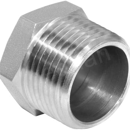 316 Stainless Steel Air Pneumatic Mufflers 1/2 NPT Male Thread Sintered Exhaust Muffler Silencer Flat (Pack of 2)