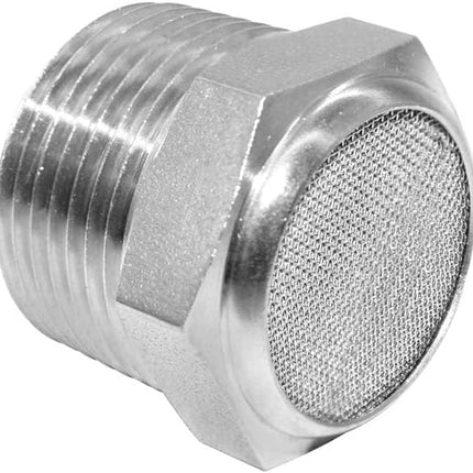 316 Stainless Steel Air Pneumatic Mufflers 1/2 NPT Male Thread Sintered Exhaust Muffler Silencer Flat (Pack of 2)