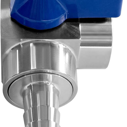 Stainless 3/8" Barbed x 3/8" NPT Female 90 Degree Elbow Ball Valve Shut Off