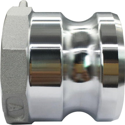 Aluminum Cam Lock Fittings (Part D+Part A) Cam and Groove Hose Fitting, 1 Female Coupler x 1 Female NPT with 1 Plug x 1 NPT Female Threaded Adapter(Set of 2)