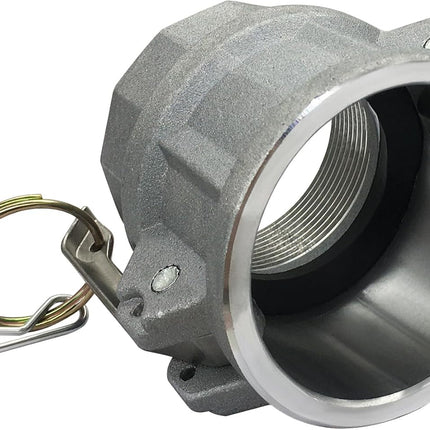 Aluminum Cam Lock Fittings (Part D+Part A) Cam and Groove Hose Fitting, 1 Female Coupler x 1 Female NPT with 1 Plug x 1 NPT Female Threaded Adapter(Set of 2)