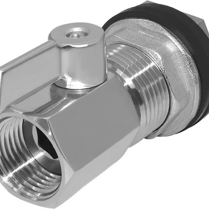 Spigot Rain Barrel Faucet Kit Stainless Steel 3/4" GHT Rain Barrel Valve with 3/4" Female Bulkhead Fitting Adapter Water Tanks, Aquariums, Tubs, Pools