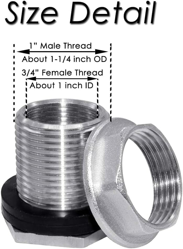 Spigot Rain Barrel Faucet Kit Stainless Steel 3/4 GHT Rain Barrel Valve with 3/4 Female Bulkhead Fitting – product detail