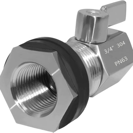 Spigot Rain Barrel Faucet Kit Stainless Steel 3/4" GHT Rain Barrel Valve with 3/4" Female Bulkhead Fitting Adapter Water Tanks, Aquariums, Tubs, Pools