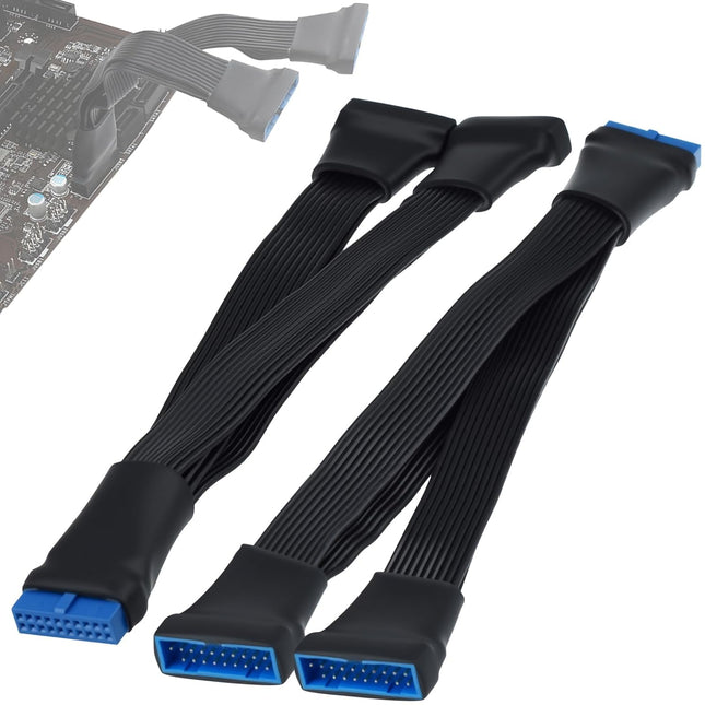 2Pcs USB 3.0 Header Splitter Extension Cable 19/20 Pin 1 to 2 Y Internal Hub Splitter Internal Adapter
