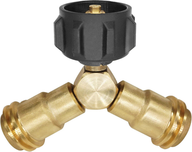 Propane Splitter 2 Way LP Gas Adapter Tee Connector for 20lb Propane Tank Cylinder Work with BBQ Grills