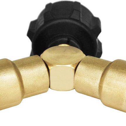 Propane Splitter, 2 Way LP Gas Adapter Tee Connector for 20lb Propane Tank Cylinder, Work with BBQ Grills, Camping Stoves, Gas Burners, Heater