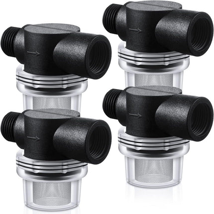 4 Pack Water Pump Strainer Filter, RV Replacement 1/2 Twist On Pipe Strainer with 50 Mesh Stainless Steel Filter Screen Compatible with WFCO or Shurflo Pumps