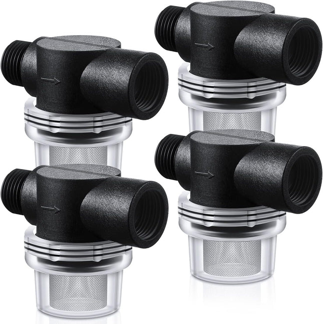 4 Pack Water Pump Strainer Filter RV Replacement 1/2 Twist On Pipe Strainer with 50 V1258-DP02-C-2746