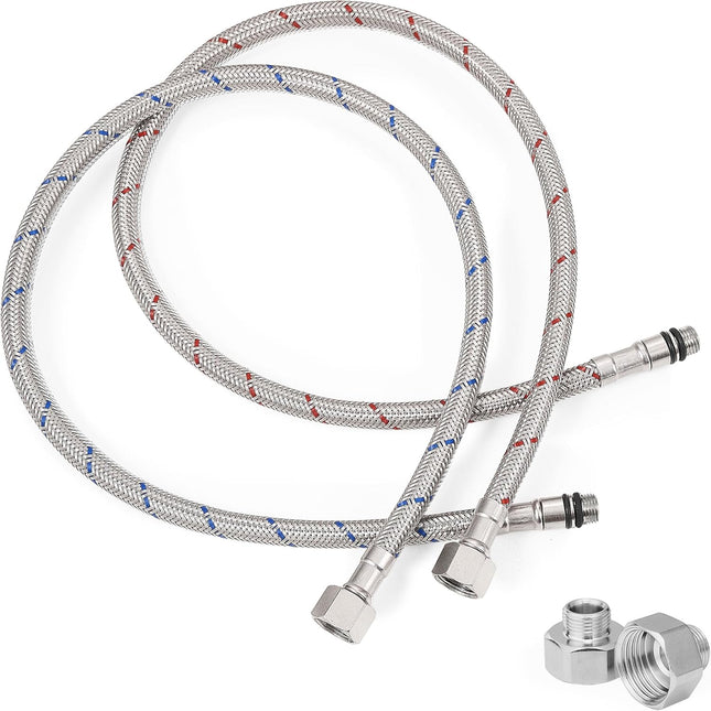 30 Inch Faucet Supply Lines Bathroom Kitchen Water Supply Line 3/8 Female Compression Thread x M10 (1