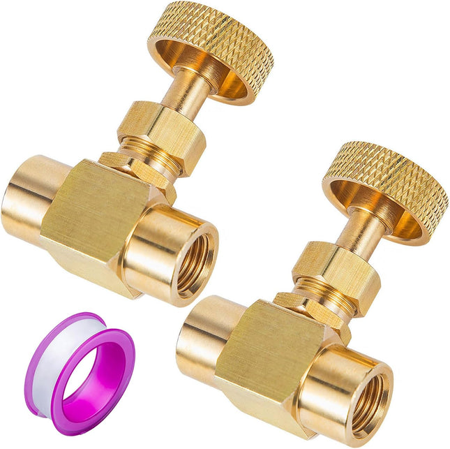 2 Pieces Heavy Duty Brass Instrument Replacement Control Needle Valve 1/4 Npt Female X 1/4 Npt Female