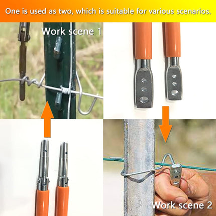 3 Hole Wire Twister Multi-Functional Bender High-tensile Wire Tool Twisting Tool Fencing Tool for Fixing Fence Wire and Wire Clip(Orange)
