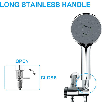 Shower Head Shut Off Valve, 304 Stainless Steel Mini Ball Valve NPT Thread(1/2" Male x 1/2"Female),Shower Head Flow Control Valve,Water Flow Control Valve （2 Pack）