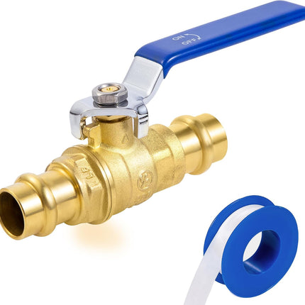 1/2" Press Ball Valve, Lead-Free Press into 1/2"Copper Tubing Connection with EPDM O-ring