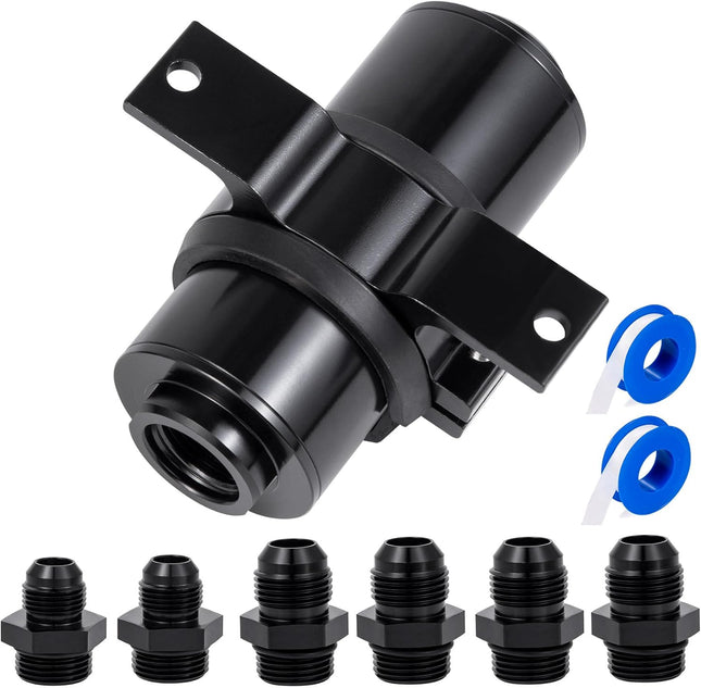 Inline Fuel Filter 10 Micron with 6AN 8AN 10AN Adapter 50MM Universal Bracket Clamp 10 Micron Inline Fuel
