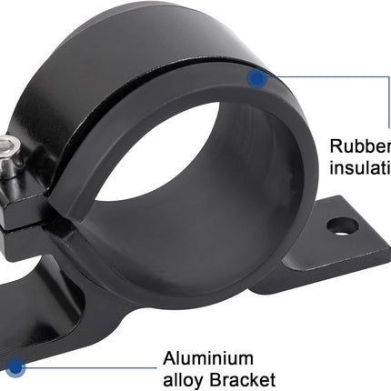 Inline Fuel Filter 10 Micron with 6AN 8AN 10AN Adapter,50MM Universal Bracket Clamp,10 Micron Inline Fuel Filter（Black）