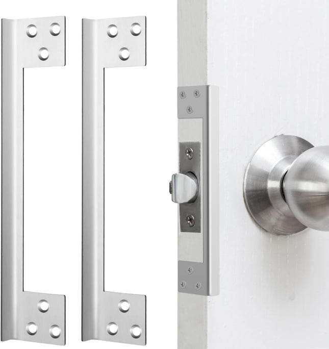 2 Pcs Door Latch Guard Plate 7 Inch Outswing Angle Latch Protector Shield L Shaped V1258-DP02-C-2799