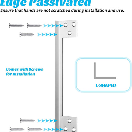 2 Pcs Door Latch Guard Plate 7 Inch Outswing Angle Latch Protector Shield L Shaped Security Reinforcement Striker Plates to Block Access to Door Lock Deadbolt