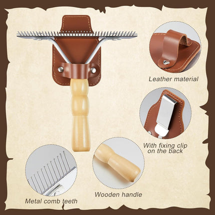 1 Set Cattle Show Comb Brush Holder Livestock Supplies for Cattle Horse Grooming Brush Show Comb with Wood Handle for Cow Livestock Brushes Pet Dog Cattlel Cows Goat Sheep
