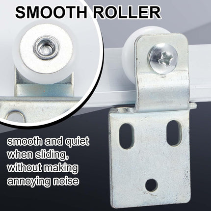 4 Pack Sliding Closet Door Roller Kit Include Screws Wardrobe Door Rollers Hardware for Top Hung Bypass, 1/2 Inch and 3/8 Inch Offset
