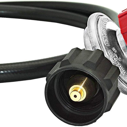 4 FT 0-30 PSI Adjustable High Pressure Propane Regulator and Hose with Gauge, Fits for Grill Burner Turkey Fryer Cooker Firepit Forge and More