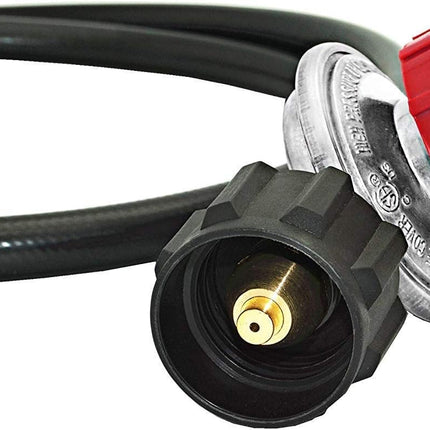 4 FT 0-30 PSI Adjustable High Pressure Propane Regulator and Hose with Gauge, Fits for Grill Burner Turkey Fryer Cooker Firepit Forge and More