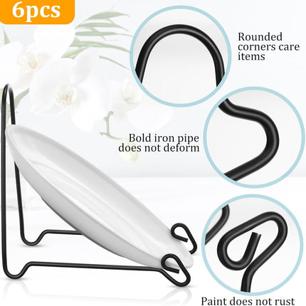 6 Pcs Bowl Display Stands Iron Large Medium Size Dish Display Stand Bowls Holder for Deep Platters and Dishes
