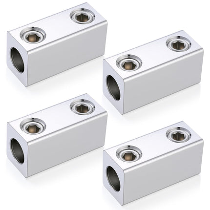 4 Pack 4/0-6 AWG Dual Rated Splicer, Aluminum Splice/Reducer, Mechanical Connector, Ground Wire Connector, Silver