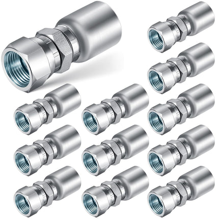 12 Pcs 3/8" Hose x 3/8" Jic 37° Hydraulic Hose Fittings Female Coupling End Swivel Crimp Hydraulic Fittings