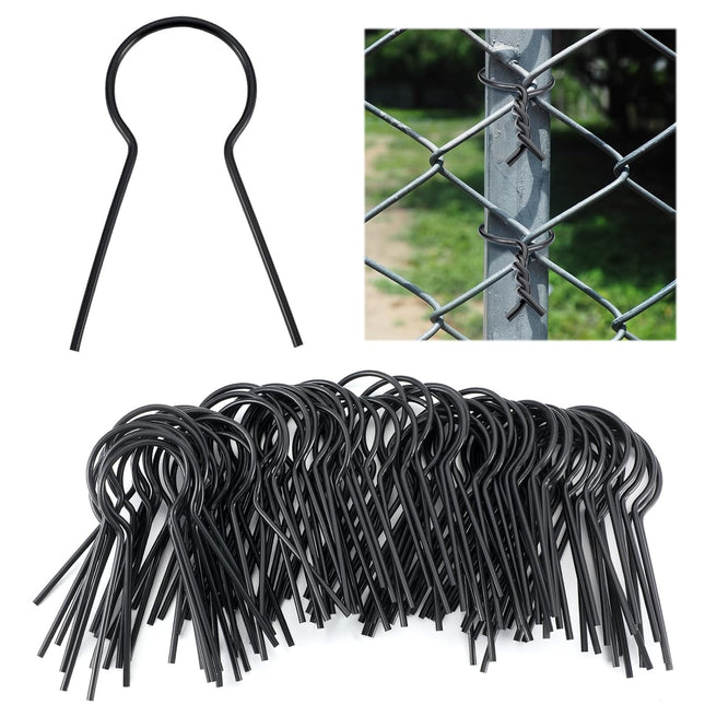 80 Pack 1 5/8 Od Ez Preformed Twist 8 Gauge Galvanized Steel Twist Fence Ties Black Vinyl Coated Chain Link