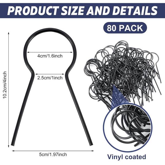 80 Pack 1 5/8 Od Ez Preformed Twist 8 Gauge Galvanized Steel Twist Fence Ties Black Vinyl Coated Chain – product detail