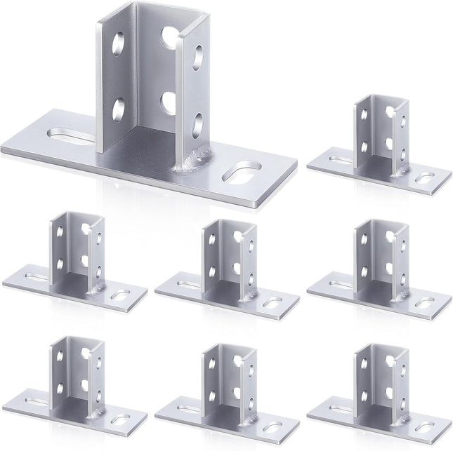 8 Pcs 2 Slotted Hole U Post Base Strut Mount for 1-5/8 Square Single Channel V1258-DP02-C-2833