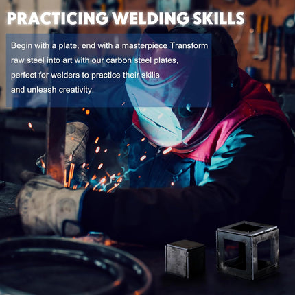 48 Pieces Welding Practice Kit Welding Coupons Steel 11 Gauge 3&2 Inch Square Steel Plate for Novice at Practice Kit for Mig, Tig Stick, Arc, Gas and Brazing (Small)