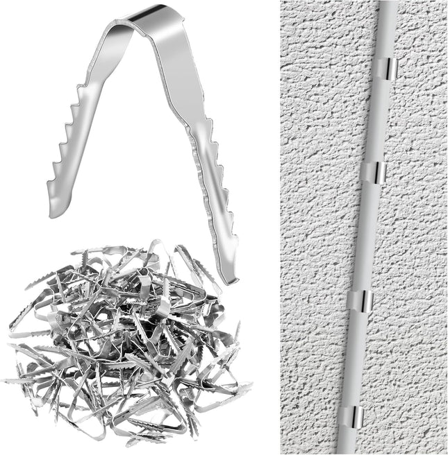 100 PCS Manganese Steel Cable Clips for Stucco Surfaces Stucco Hooks for Coaxial Electrical Cable