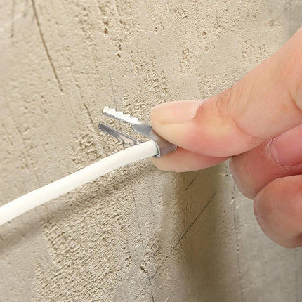 100 PCS Manganese Steel Cable Clips for Stucco Surfaces Stucco Hooks for Coaxial Electrical Cable Drywall Clips Push in Masonry Anchors for Running Wire on The Exterior of Homes