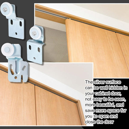 12 Pcs Sliding Closet Door Roller Kit Wardrobe Door Rollers Replacement for Top Hung Bypass, 3/4" Wheel with 1/2" and 3/8" Offset, 7/8" Wheel with 1/2" Offset