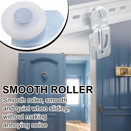 12 Pcs Sliding Closet Door Roller Kit Wardrobe Door Rollers Replacement for Top Hung Bypass, 3/4" Wheel with 1/2" and 3/8" Offset, 7/8" Wheel with 1/2" Offset