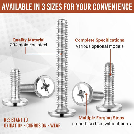 100Pcs 1/4"-20 Hurricane Shutter Bolts, Sidewalk Screws Bolts Truss Head Shutter Screws 304 Stainless Steel for Installing Hurricane Panels to Storefronts and Sliding Glass Doors(1/4"-20 x 1)