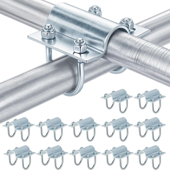 12 Set U Bolt Cross Pipe Clamps for 1 OD Carbon Steel Greenhouse Cross Grid V1258-DP02-C-2849