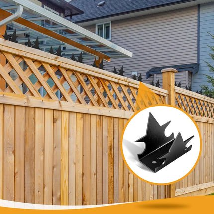24 Pcs Anti Climb Fence Spikes Intruder Deterrent Fence Wall Security Spikes for Outdoor Thief Bird Squirrel Raccoon Snake Cat Deterrent Garden Roofs Home Security (Black)