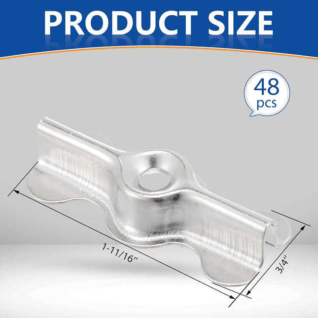 48 Sets Alloy Steel Flush Clip with Phillips Self-Tapping Screws 1-11/16 x 3/4 in Half Turn (Double Wing – product detail