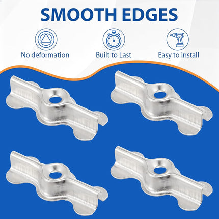 48 Sets Alloy Steel Flush Clip with Phillips Self-Tapping Screws, 1-11/16 x 3/4 in Half Turn Button Fasteners for Storm Windows, Screens & Combination Door Panels (Double Wing,Sliver)